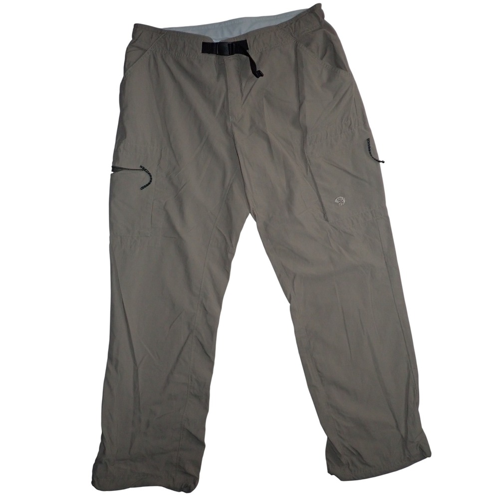 Mountain Hardwear Trail Pants Women 10 Tan Nylon Quick Dry belted Gorpcore cargo